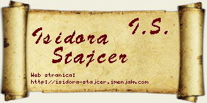 Isidora Štajcer vizit kartica